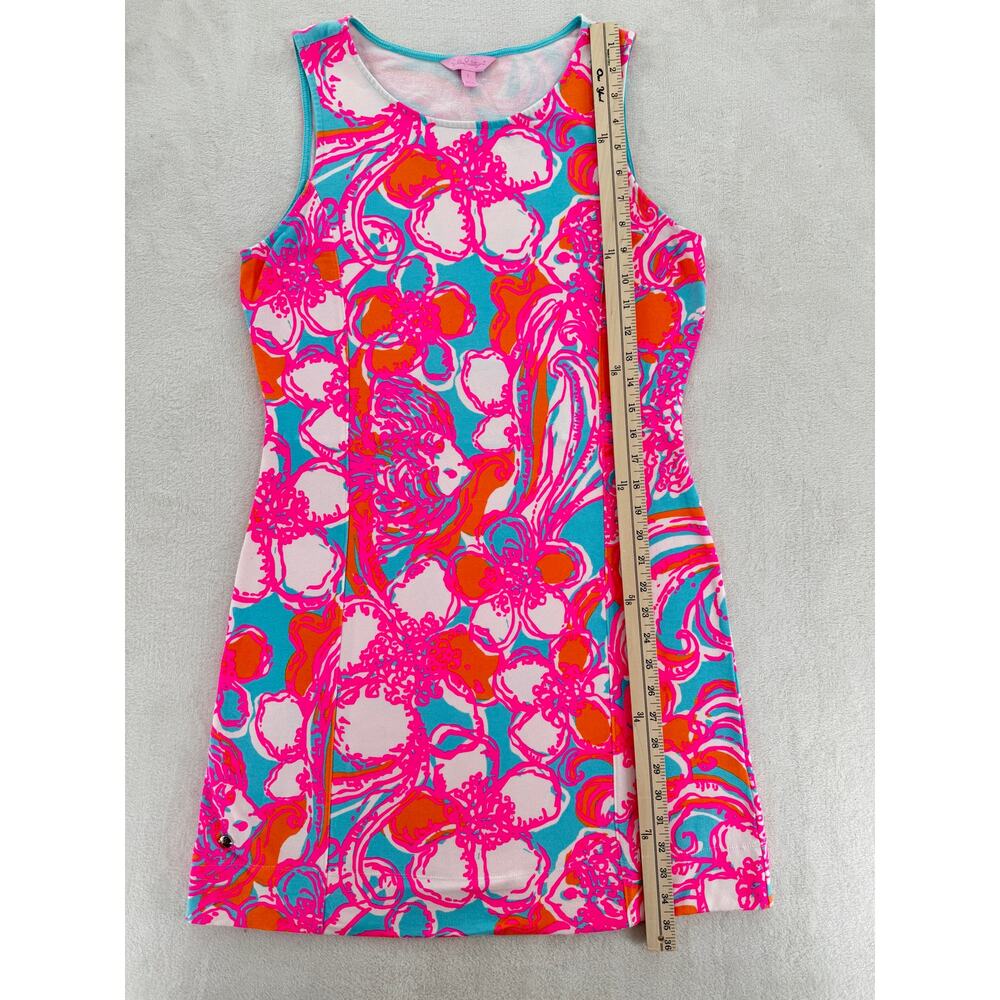 Lily Pulitzer Dress Feeling Tanked Groovy Floral Shift Cotton Sleeveless Large - Picture 7 of 10